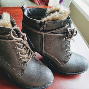 Lace Up/Zip Block Heel Platform boots